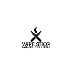 Vape shop logo template isolated on white background