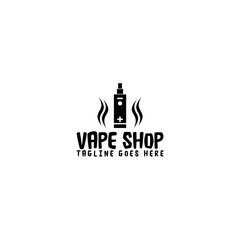 Vape shop logo template isolated on white background