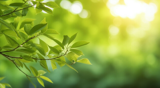 Closeup beautiful view of nature green leaves on blurred greenery tree background © MUS_GRAPHIC