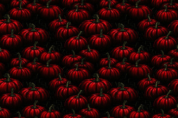 Red pumpkins seamless texture, tiling pattern, Halloween, fall, autumn, dark