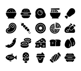 Food Icons Glyph Style for Any Purpose