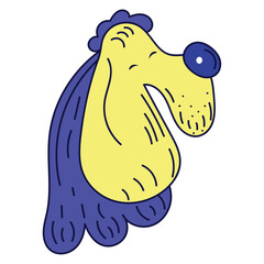 Isolated cute colored dog sketch avatar Vector