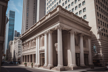 Greek Revival building- ancient style architecture - exterior view - Generative Art