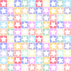 Seamless fun colorful pastel star background pattern vector