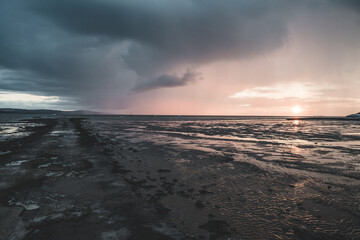 sunset on Thurstaston beach
