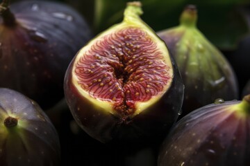 Fresh figs, close-up. Generative AI