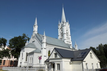 Obraz premium Lutheran Church of Saint John. Protestant church in the city of Grodno, Belarus