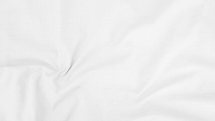 Naklejka premium Organic Fabric cotton backdrop White linen canvas crumpled natural cotton fabric Natural handmade linen top view background organic Eco textiles White Fabric linen texture