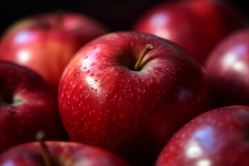 Fototapeta na wymiar Red apple background, close up. Generative AI