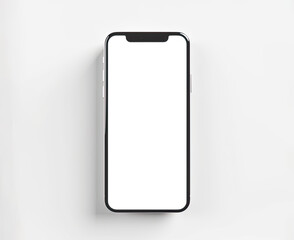 Fototapeta na wymiar Smartphone mockup with blank screen isolated on white background.for Product marketing,E-commerce websites.AI Generative
