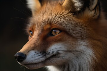 Red fox portrait, closeup. Generative AI