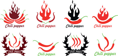 Chili pepper logo. Isolated chili pepper on white background