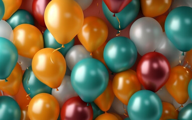 Elegant happy birthday with realistic balloons