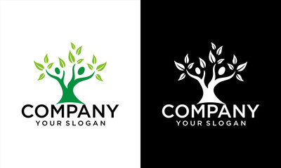 TREES WITH PEOPLE LOGO VECTOR