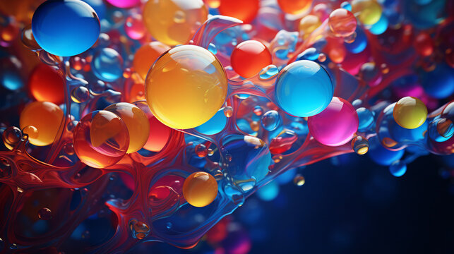 colorful bubbles background, generative ai