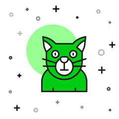 Filled outline Cat icon isolated on white background. Animal symbol. Happy Halloween party. Vector