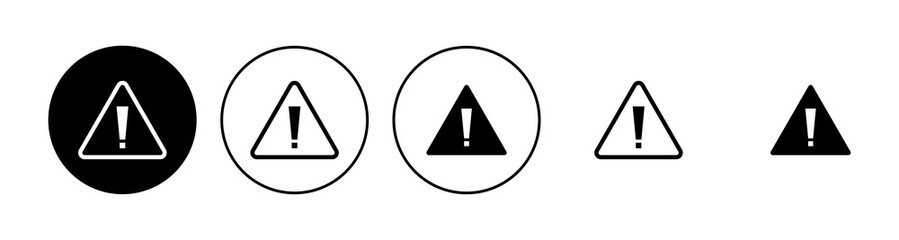 Exclamation danger sign. attention sign icon set. Hazard warning attention sign