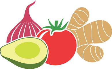 Vegetable logo. Isolated vegetable on white background