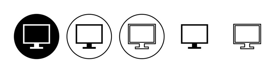 Computer icon set. computer monitor icon vector.