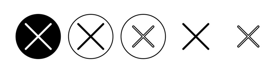 Fototapeta premium Close icon set. Delete icon vector. cross sign