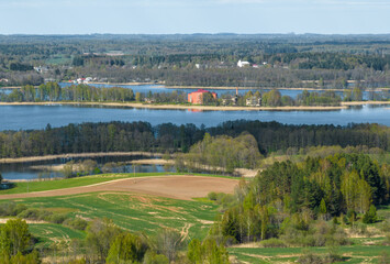  Lake Ežezers Landscape Latvia  in the countryside of Latgale. 