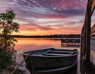 sunset on the river