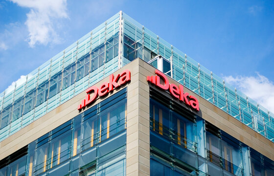 Berlin, Germany - 13 July 2023: Deka investment bank logo sign on an exterior wall.