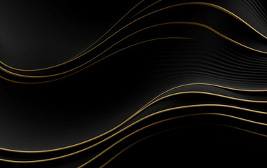 Gradient black background with wavy lines