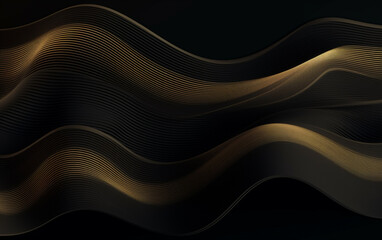 Gradient black background with wavy lines