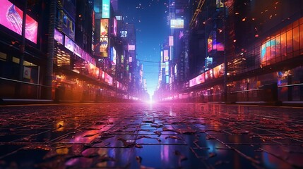 Generative Ai. Beautiful neon city