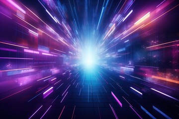 Abstract Recreation of the Speed. Glowing, Colorful.