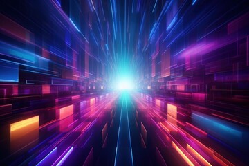 Obraz premium Abstract Recreation of the Speed. Glowing, Colorful.