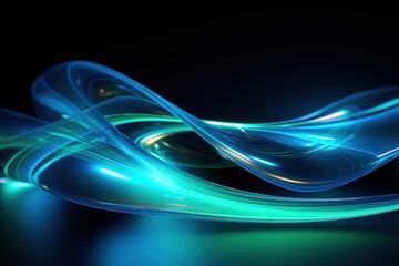5k Wallpaper of a Swirl made of Colorful Glass, Glowing and Reflective.