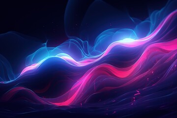 Abstract Wallpaper, Colorful Shape on a Black Background, Stylized, Cartoon Style.
