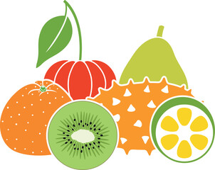 Fruit logo. Isolated fruit on white background