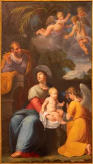 Fotobehang GENOVA, ITALY - MARCH 5, 2023: The painting of Holy Family in the church Basilica di Santa Maria delle Vigne by Felice Vinelli (1800). © Renáta Sedmáková
