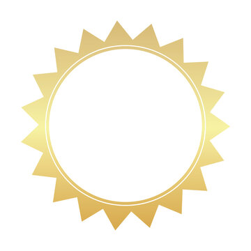 gold sun tag badge price label design