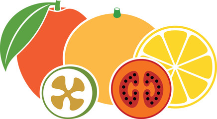 Fruit logo. Isolated fruit on white background