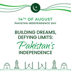 Pakistan Independence Day Post with Design