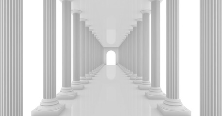 white column with a background