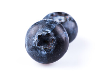Blueberries on white background
