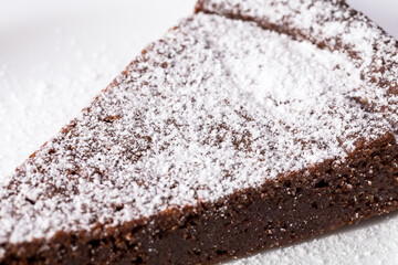 chocolate cake with sugar powder