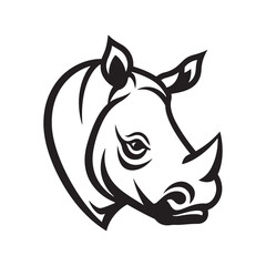 rhino head logo icon vector illustration template