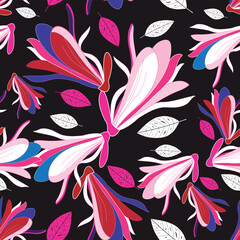 Seamless bright floral spring pattern - 624878516