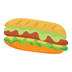 Isolated colored sandwich sketch icon Vector