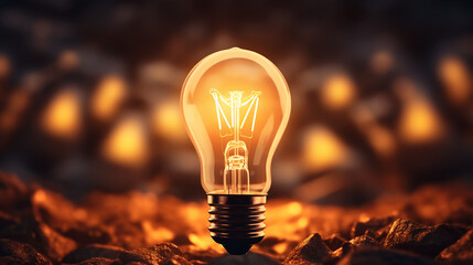 incandescent lamp shines brightly close up
