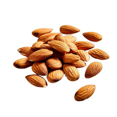 A handful of almonds isolated