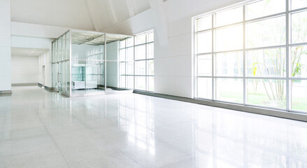 Modern empty interior with large window