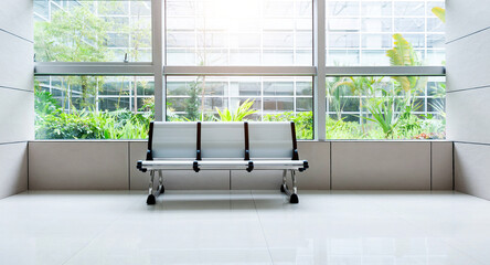 Three chairs in modern office building