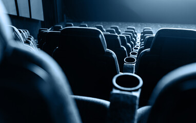 Empty rows of seats in a cinema or theater